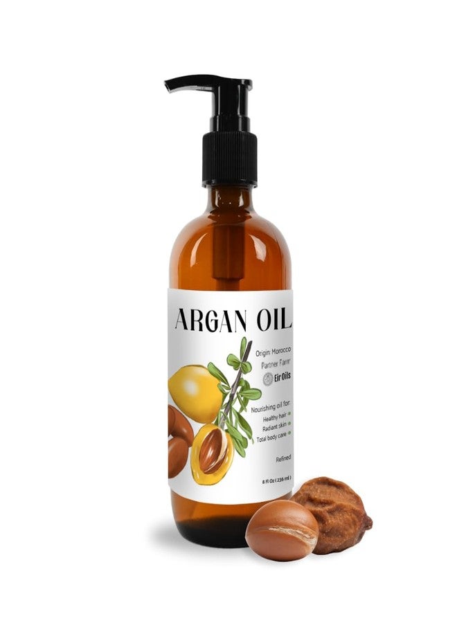 Nature Packaged Argan Oil for Hair Growth Oil 8oz (Aceite de Argan) - 100% Pure Cold Pressed Moroccan Oil with Pump - Suitable for Colored & Damaged Hair - Argan Oil for Face, Body Oils, Nail & Scalp - Image 1